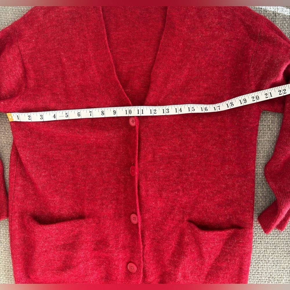 Wilfred Bilbao Alpaca Wool-Blend Oversized Cardigan Crimson Red - Picture 5 of 8
